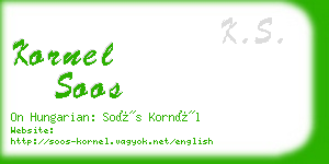 kornel soos business card